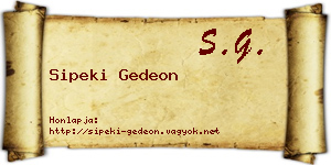 Sipeki Gedeon névjegykártya